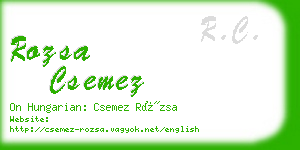 rozsa csemez business card